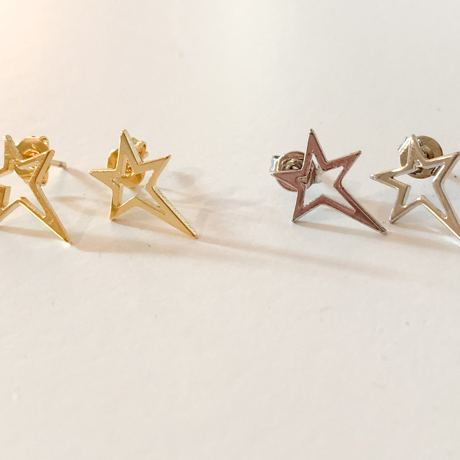 Earrings, Yorkshire - Danshire Market and Design , hooting star studs. The Yorkshire Earrings have been dipped in 14K Gold or White Gold. 