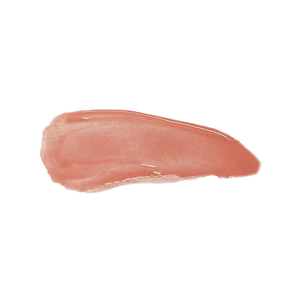 Pink lip gloss swatch on a light gray background
