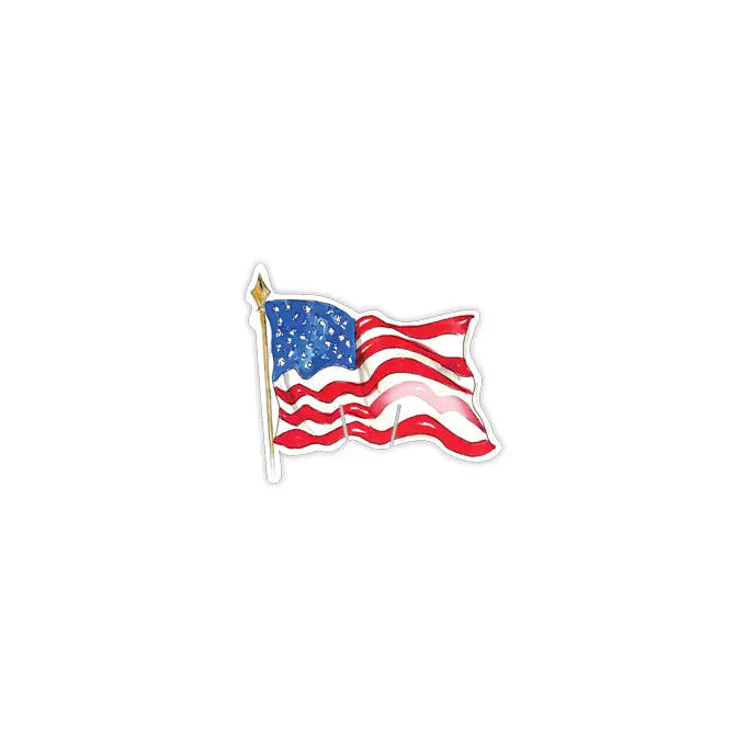 American flag cup accent on a white background