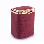 wine jewelry box with gold clasp on a white background