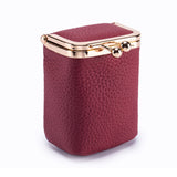 wine jewelry box with gold clasp on a white background