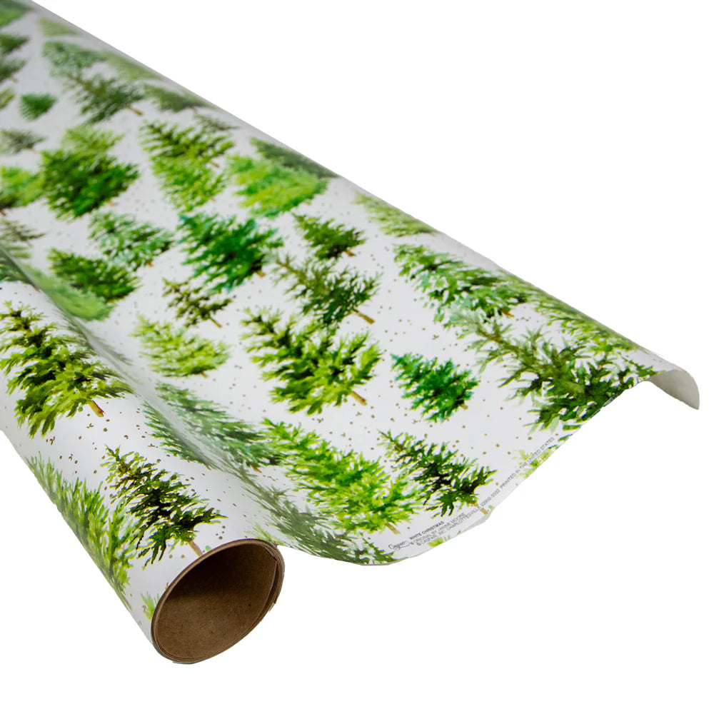 white christmas continuous wrapping paper roll 8ft