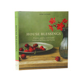 Book titled 'House Blessings' with a green cover featuring cherries and a vase.