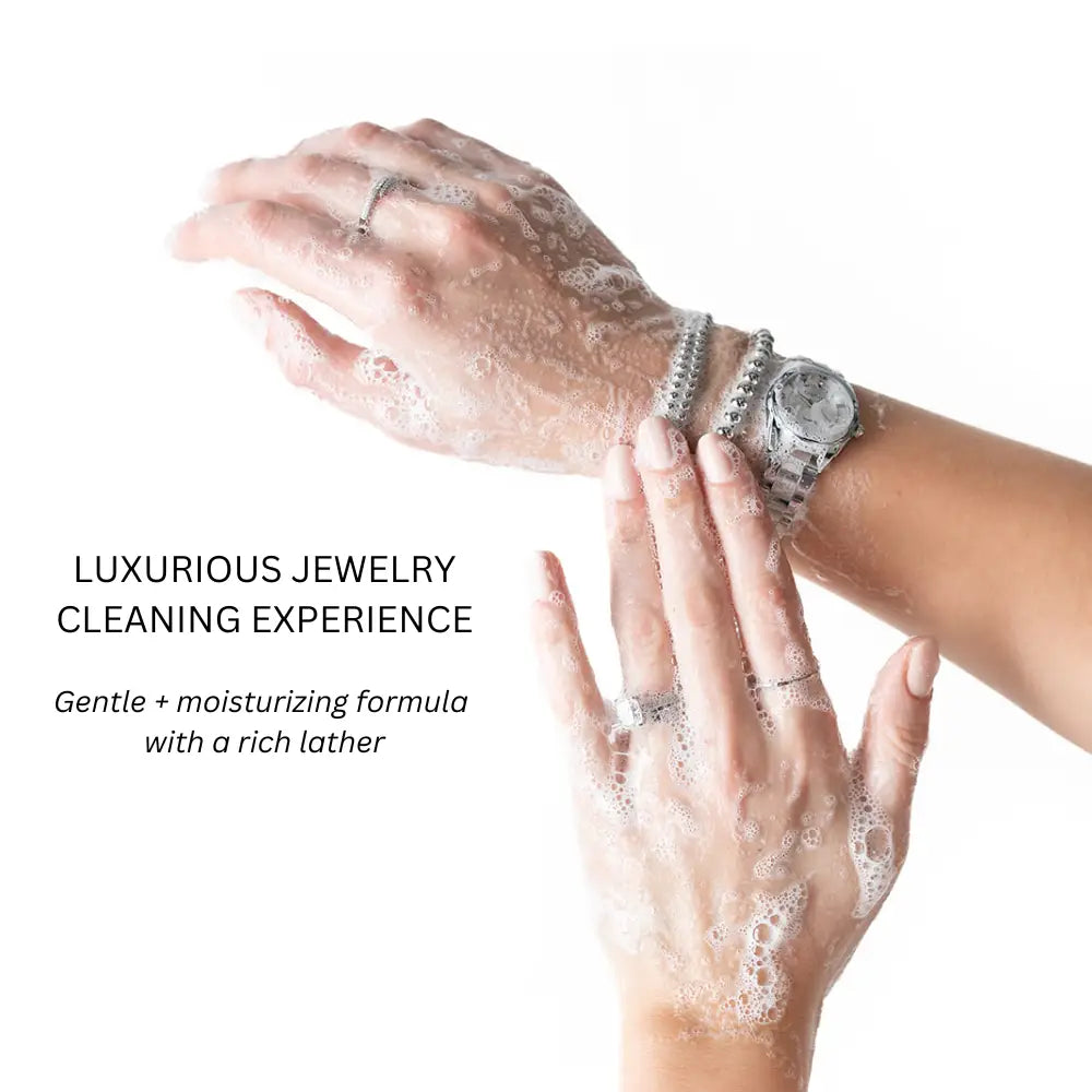 shinery wash on hands with jewelry still on