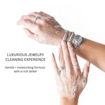 shinery wash on hands with jewelry still on