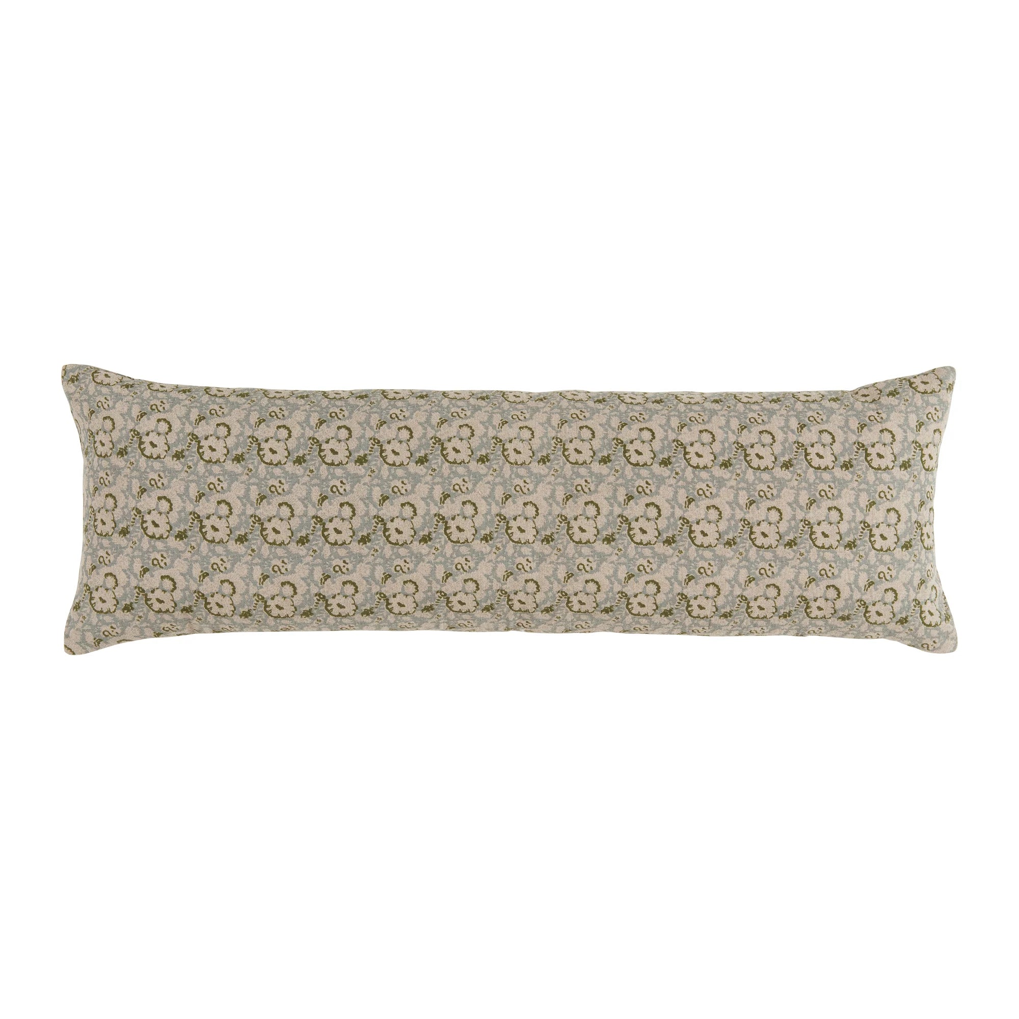 Decorative pillow with floral pattern on a white background