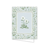 Greeting card with floral design on a light blue background