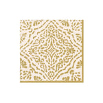 Gold patterned Annika cocktail napkin on a white background