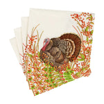 Set of napkins with a turkey design on a white background