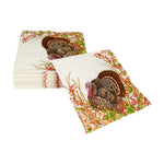 Napkins with turkey design on a white background