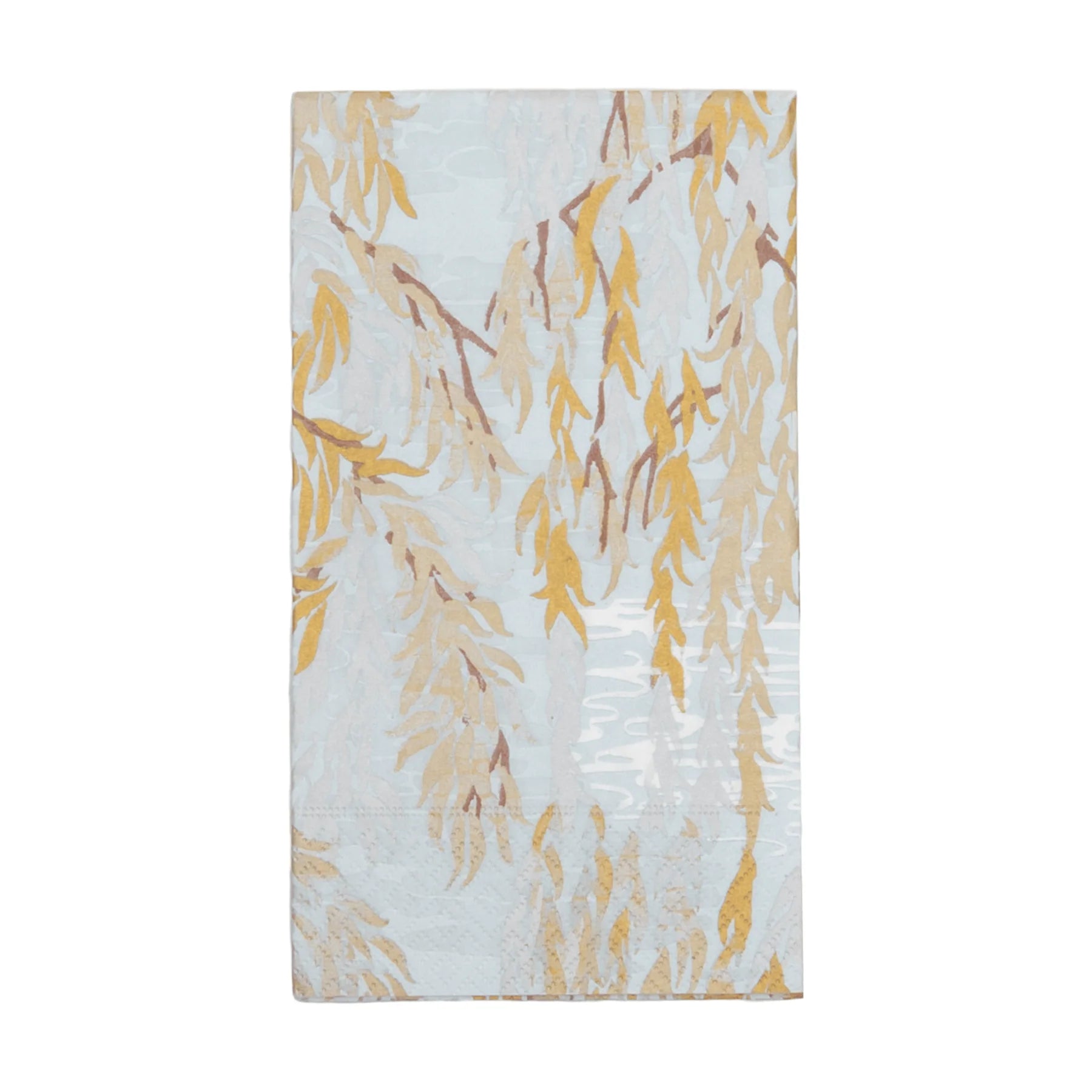 Decorative guest towel with gold leaf pattern on a white background