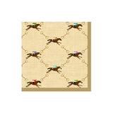 neutral cocktail napkin with racehorses and horse bits design on white background