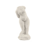 Abstract beige cement figurine sculpture on white background