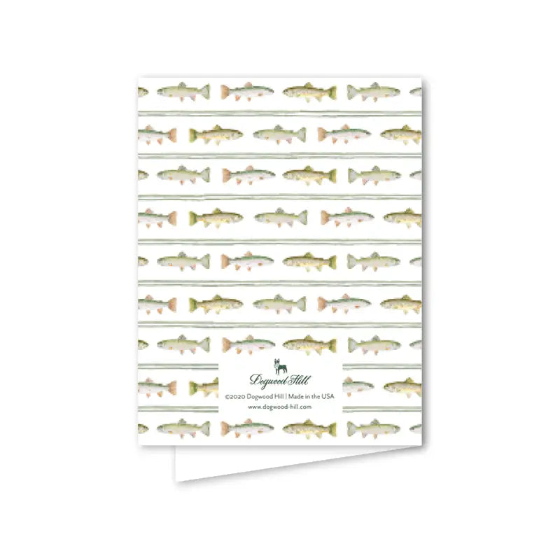 Card with fish pattern on a white background