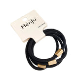 stretchy elastic simple hair ties, black color