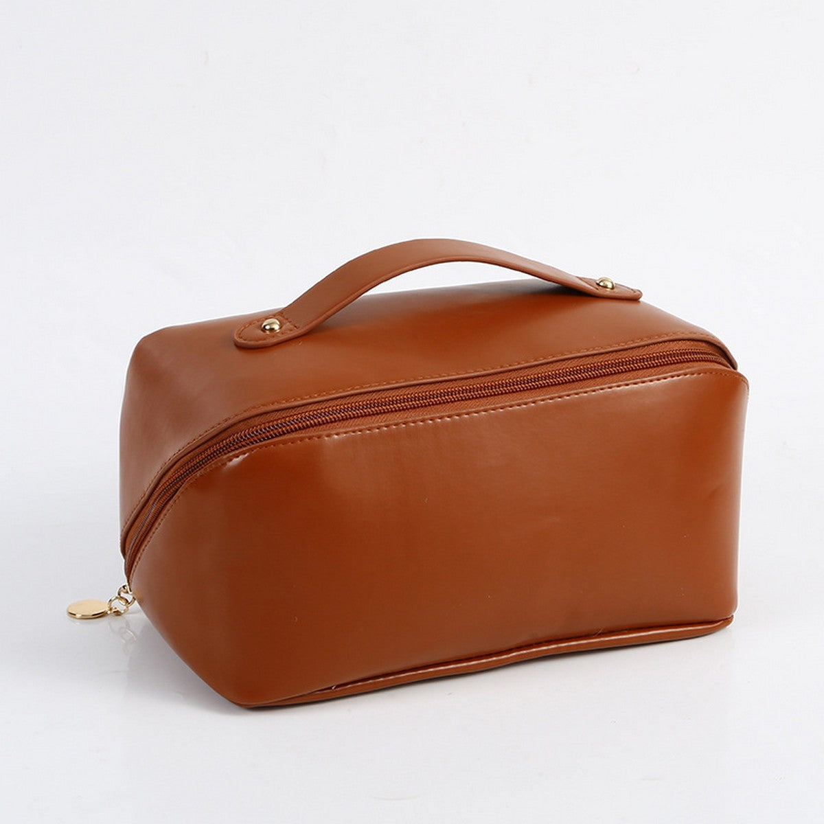 brown simple portable cosmetic bag