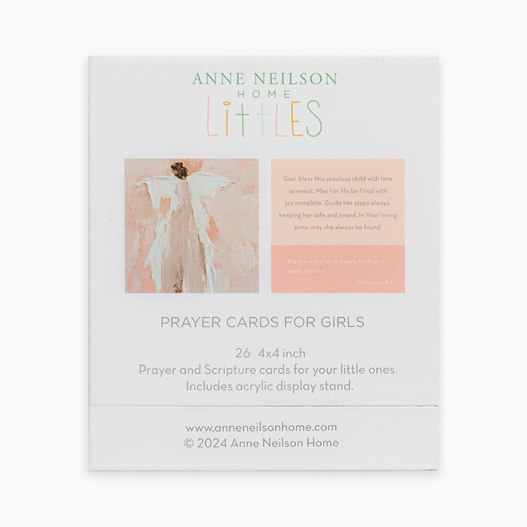 Packaging of Anne Neilson Home prayer cards for girls on a white background