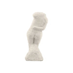 Abstract beige cement figurine sculpture on white background