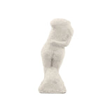 Abstract beige cement figurine sculpture on white background