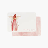 Card with angel illustration and 'Thinking of you' text on a white background