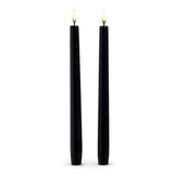 set of two black flameless candles