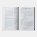 Open book with text on a white background