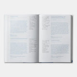 Open book with text on a white background