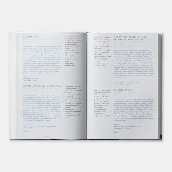 Open book with text on a white background