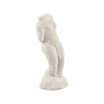 Abstract beige cement figurine sculpture on white background