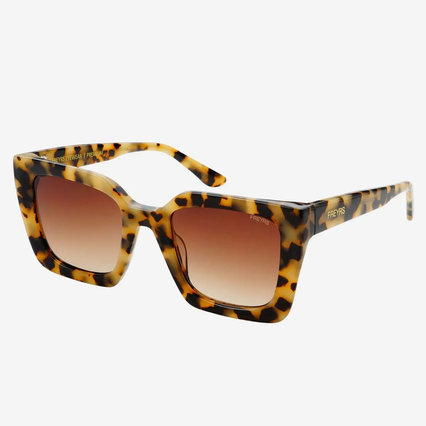 Coco Sunglasses with tortoiseshell frame and brown gradient lenses on a white background