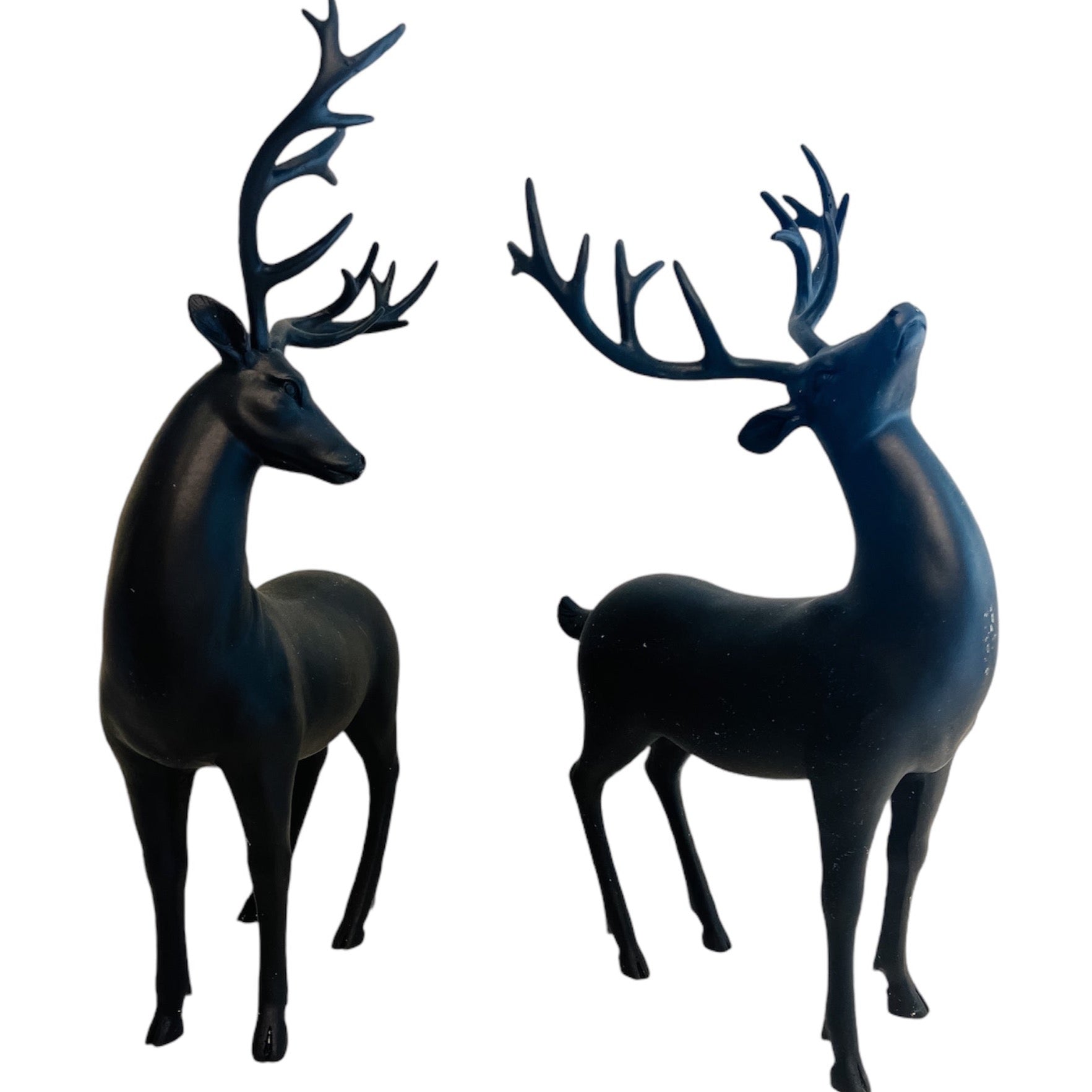 black matte reindeer figurine