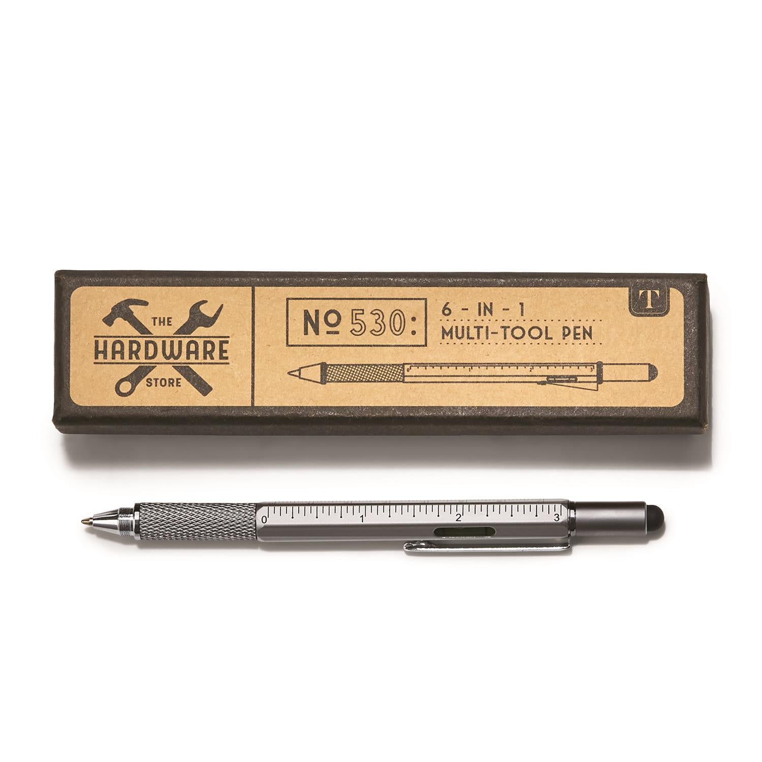 6-In-1 Multi Tool Pen in Gift Box on a white background