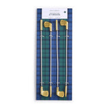 Set of 4 Gold Golf Club Stirrers on Gift Card on white background