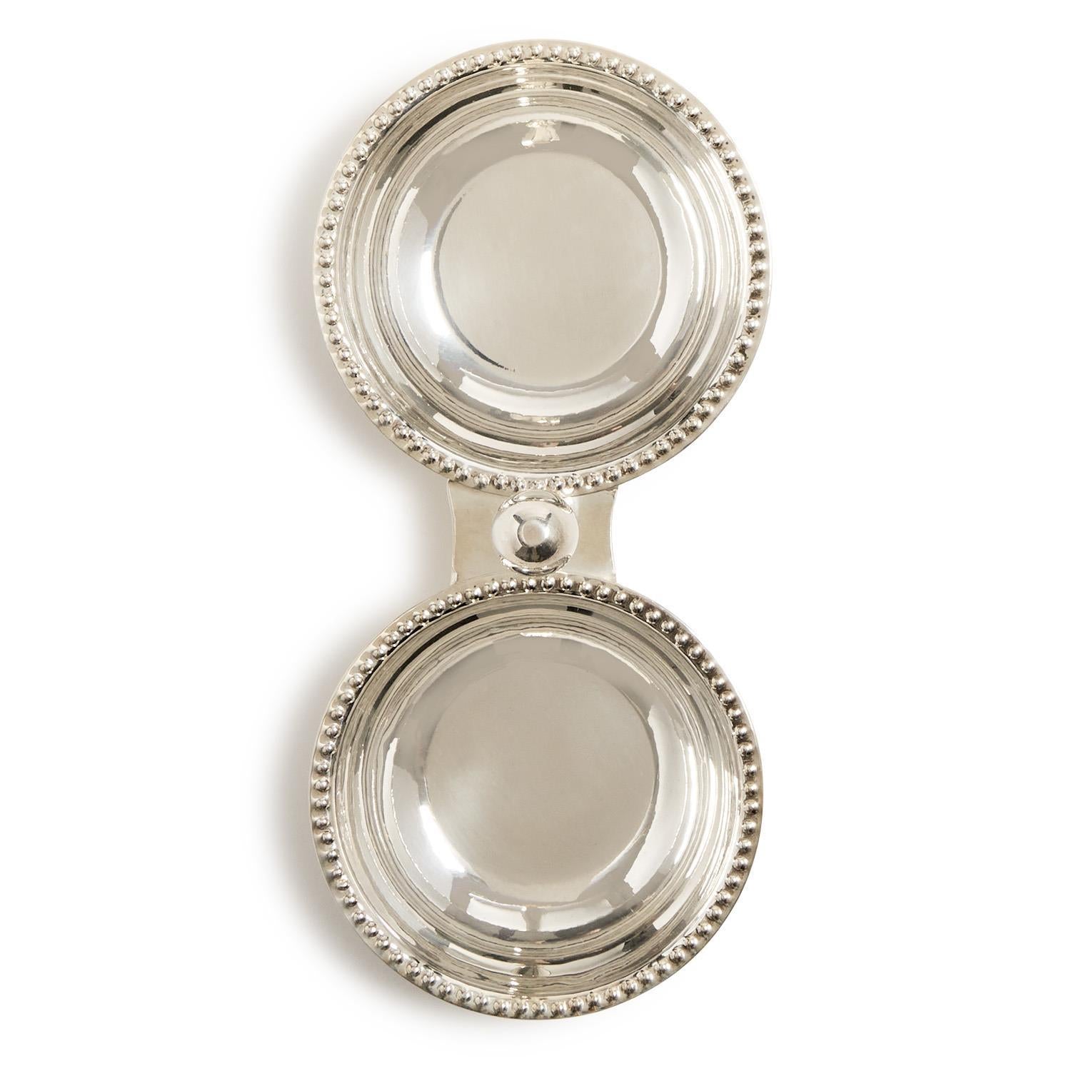 Silver Two Section Tidbit on white background