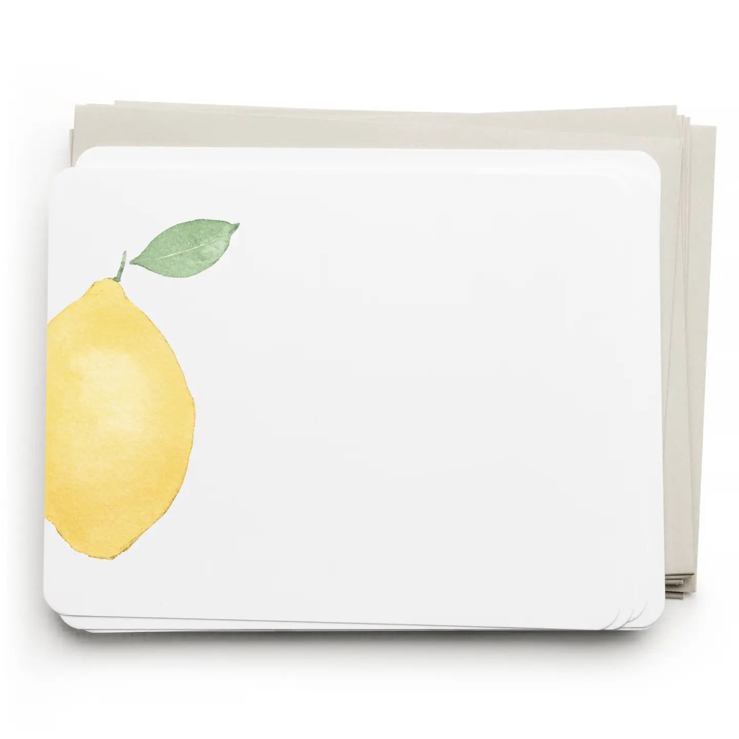 Set of greeting cards with lemon design on a white background