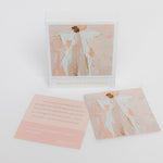 Set of prayer cards for girls with a woman's silhouette on a white background
