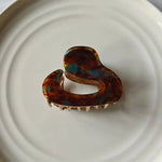  tortoiseshell hair clip on a white plate