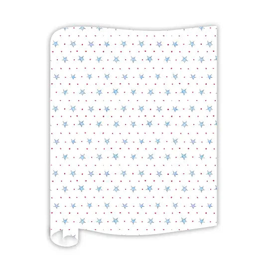 paper table runner with star pattern on a white background