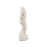 Abstract beige cement figurine sculpture on white background