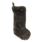 lamb fur stocking, forrest green