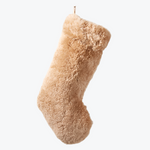 lamb fur stocking, oatmeal color