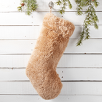 lamb fur stocking, oatmeal color