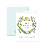 Birthday card with golf-themed design and 'It's Par-tee Time' text on a white background.
