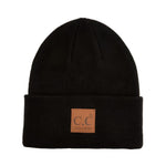 Classic Beanie With Big Brown C.C Logo, black