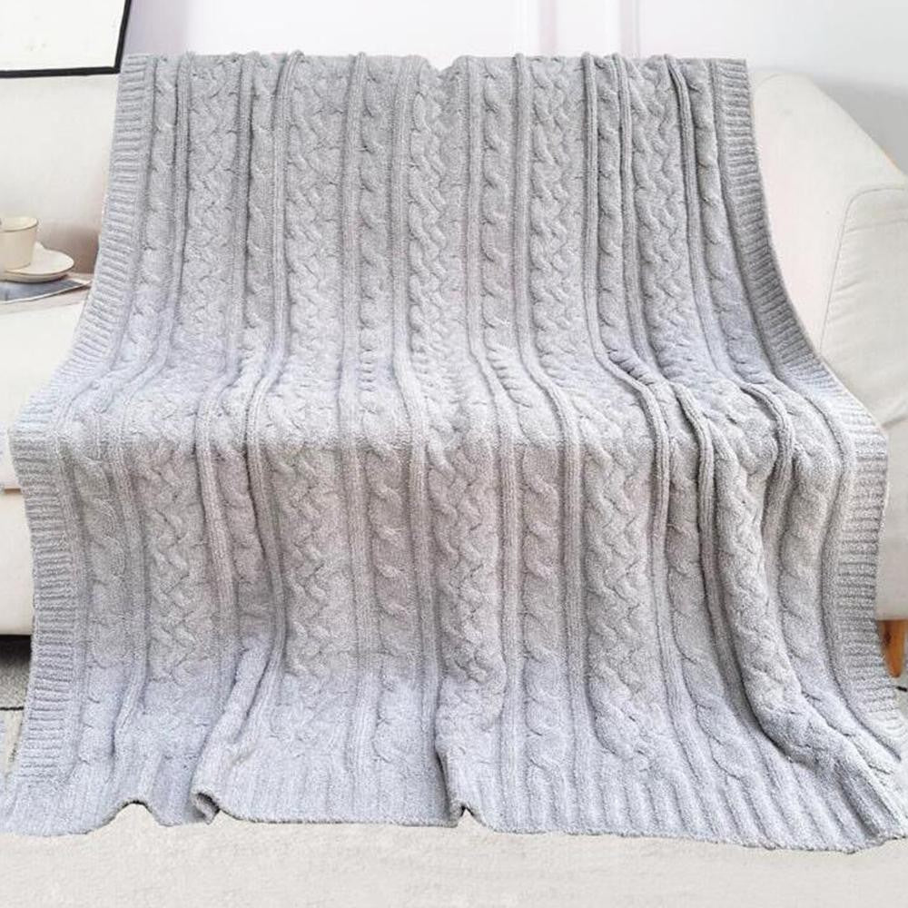 Super Soft Cable Knit Poly Microfiber Throw Blanket.