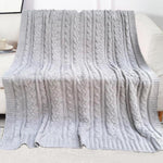 Super Soft Cable Knit Poly Microfiber Throw Blanket.