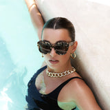 cat eye milky tortoise sunglasses