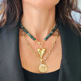 emerald jade beaded necklace