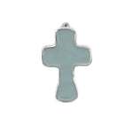 encanto athens cross ornament slate/blue on white background