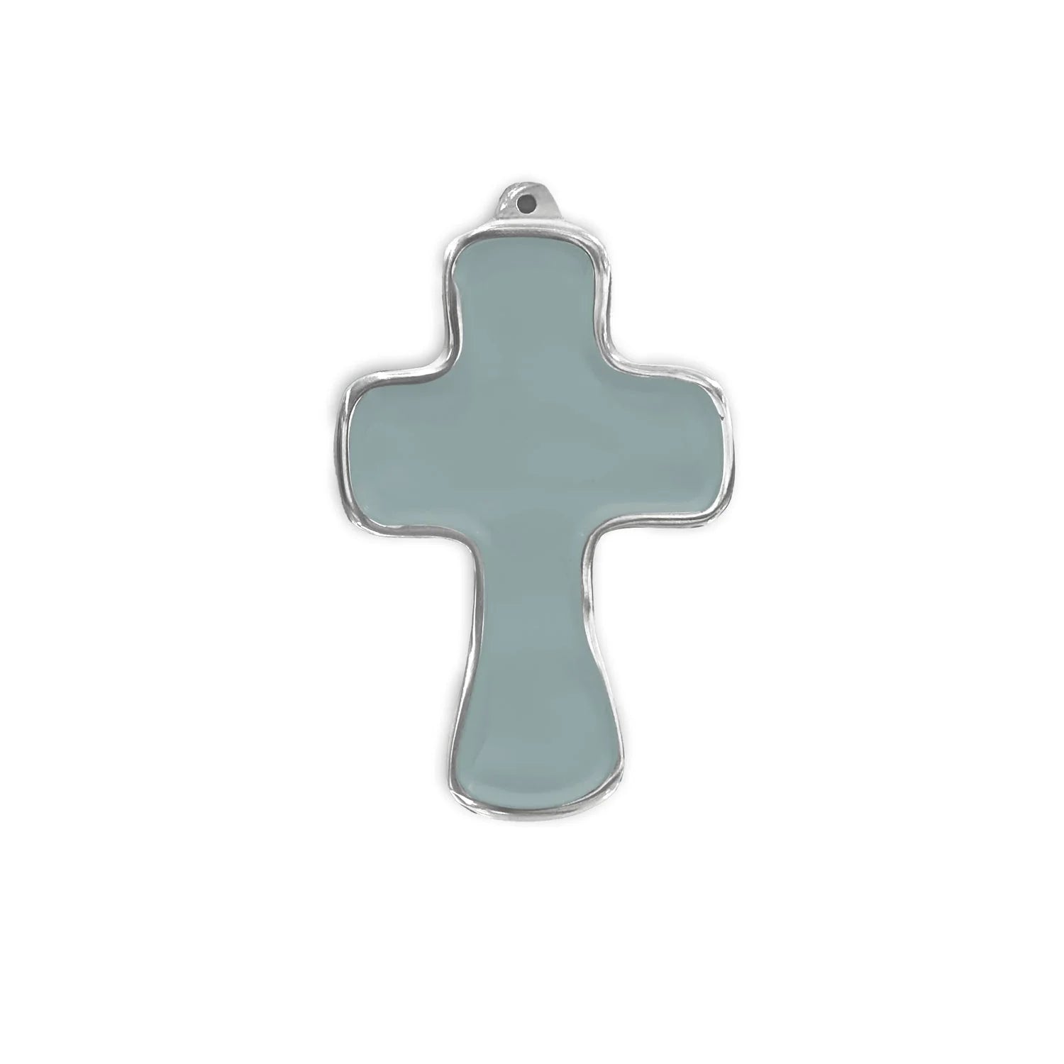 encanto athens cross ornament slate/blue on white background